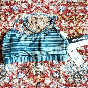 LAST ONE!!!  XS Reebok Core I strappy racer back bra top green tie dye